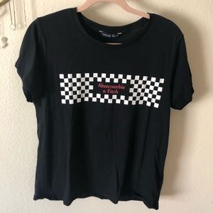 Black with checkered graphic tee